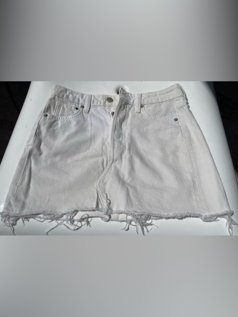 Women's White Denim Skirt